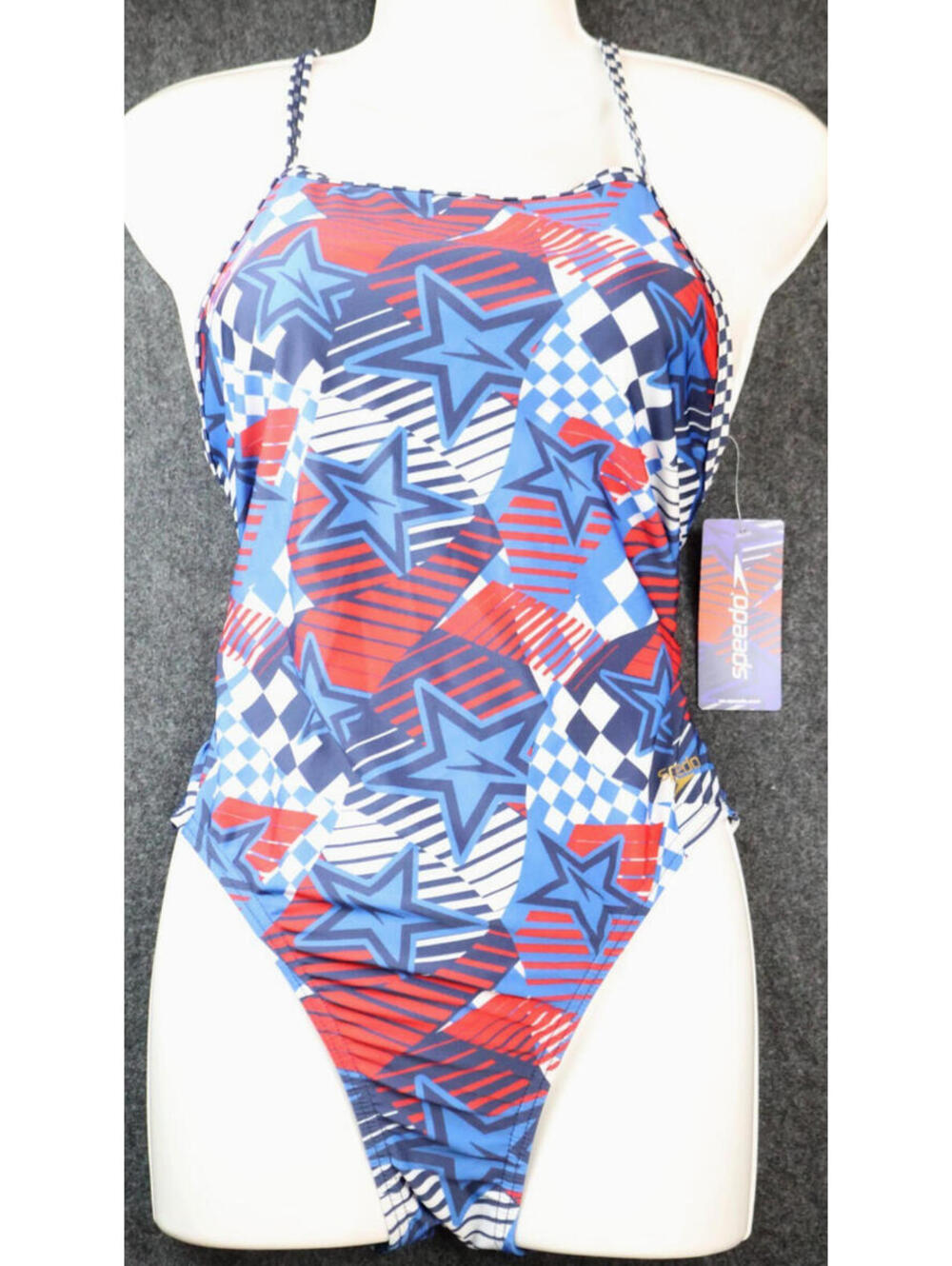 Speedo Womens Size Large 34 Open‎ Back One Piece Competition Swimsuit NWT